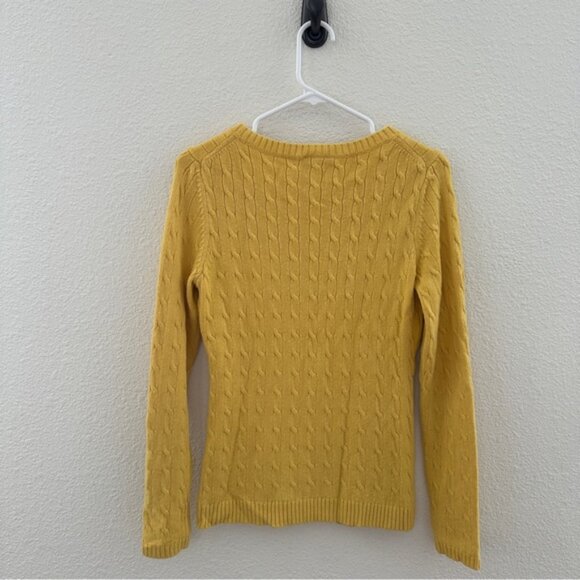 Ann Taylor LOFT Cable Knit V-Neck Sweater - Preppy Cozy Classic - M - Picture 2 of 6